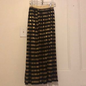 Black and gold striped maxi skirt